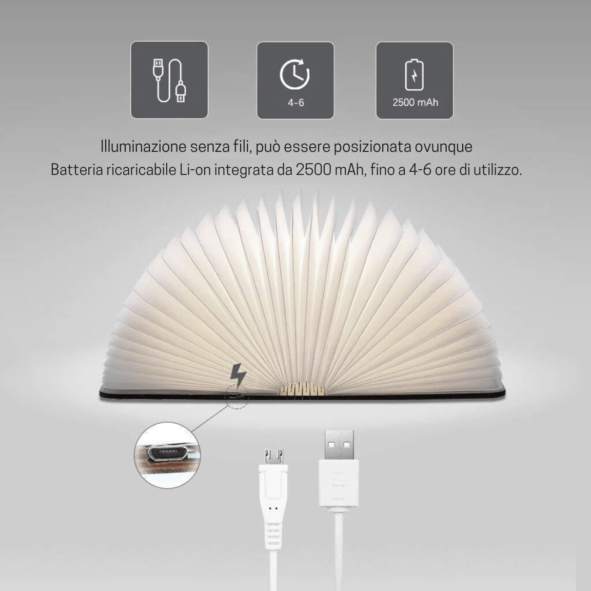 EnchantedBook - Lampada da Tavolo a Forma di Libro – lampada design da parete di Luximode