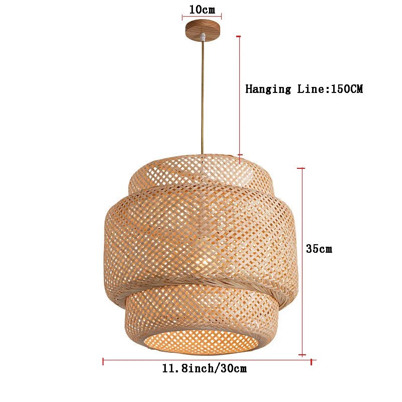 GlowNest – Lampada a Sospensione in Bambù Intrecciato – lampada design da parete di Luximode