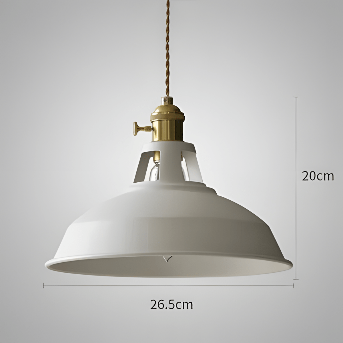 Schema misure RetroCharm: diametro 26,5 cm, altezza 20 cm