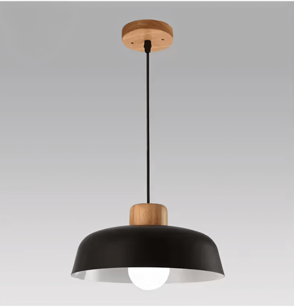NordikaGlow – Lampada a Sospensione Moderna in Metallo e Legno Naturale – lampada design da parete di Luximode