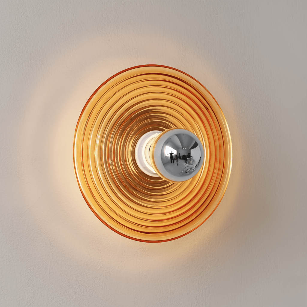 RippleGlow – Applique da Parete in Vetro Ondulato – lampada design da parete di Luximode
