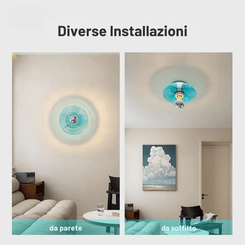 RippleGlow – Applique da Parete in Vetro Ondulato – lampada design da parete di Luximode