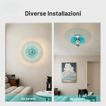 RippleGlow – Applique da Parete in Vetro Ondulato – lampada design da parete di Luximode