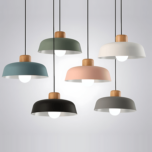 NordikaGlow – Lampada a Sospensione Moderna in Metallo e Legno Naturale – lampada design da parete di Luximode