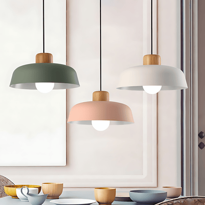 NordikaGlow – Lampada a Sospensione Moderna in Metallo e Legno Naturale – lampada design da parete di Luximode