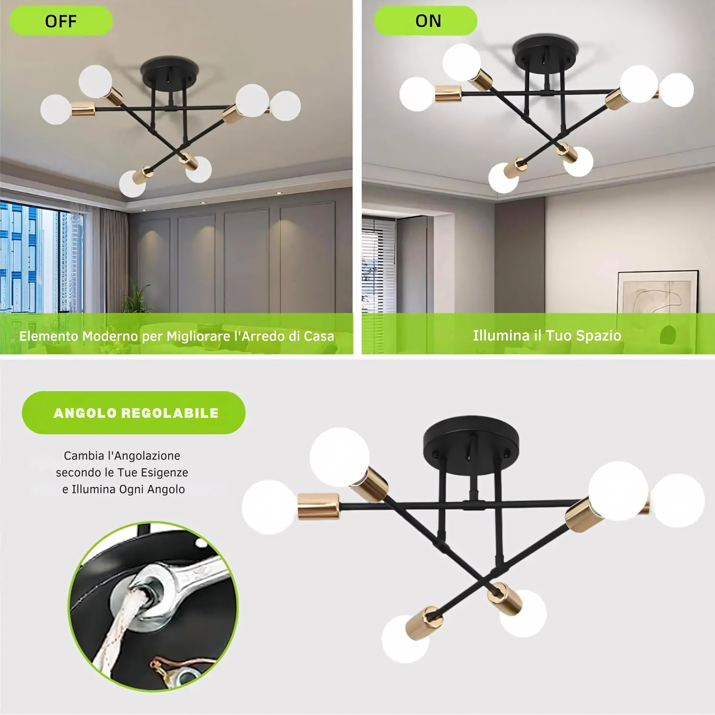 LumiSix - Lampada a Sospensione a 6 Luci