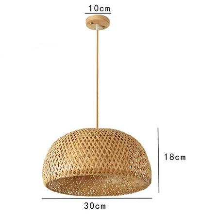 GlowNest – Lampada a Sospensione in Bambù Intrecciato – lampada design da parete di Luximode
