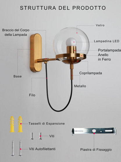 SPHERE - Lampada da Parete Elegante