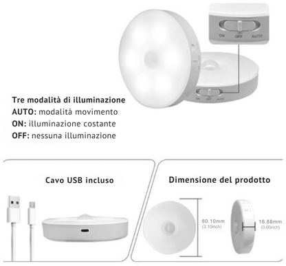 CircularMove - Lampada con Sensore di Movimento – lampada design da parete di Luximode