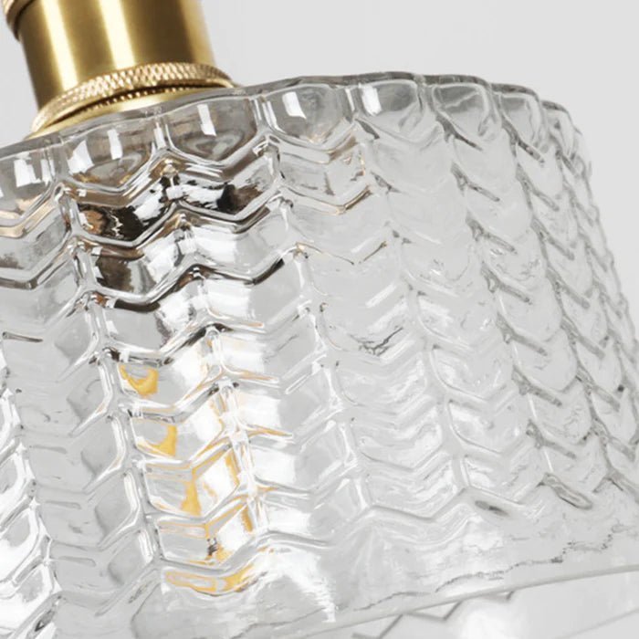 LumeRiflesso – Lampada a Sospensione Vintage in Vetro Scanalato e Ottone – lampada design da parete di Luximode
