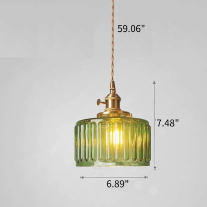 LumeRiflesso – Lampada a Sospensione Vintage in Vetro Scanalato e Ottone – lampada design da parete di Luximode
