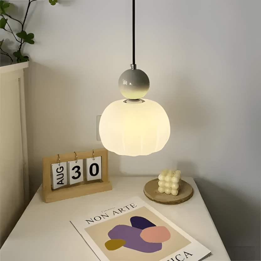 BauGlow – Lampada a Sospensione Stile Bauhaus in Vetro Opalino – lampada design da parete di Luximode