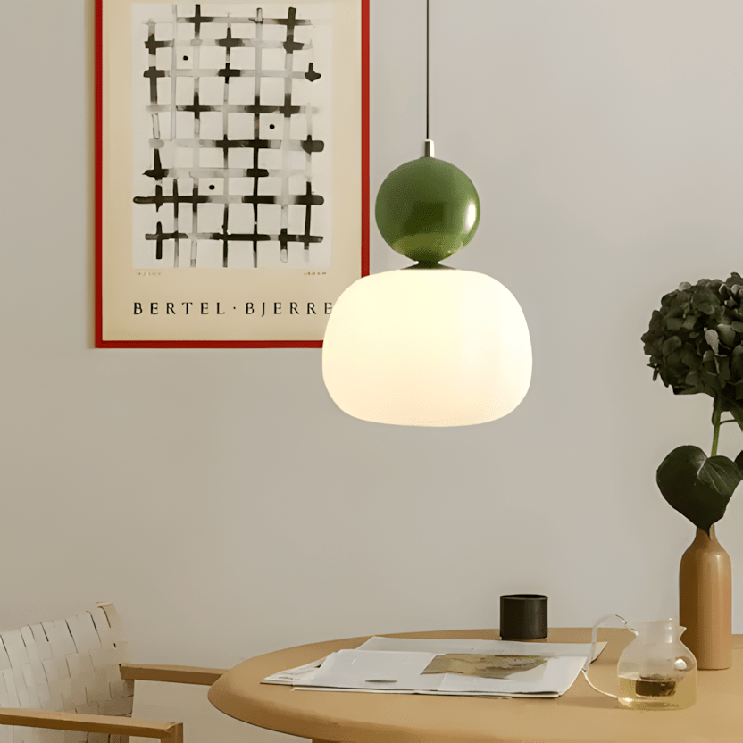 BauGlow – Lampada a Sospensione Stile Bauhaus in Vetro Opalino – lampada design da parete di Luximode