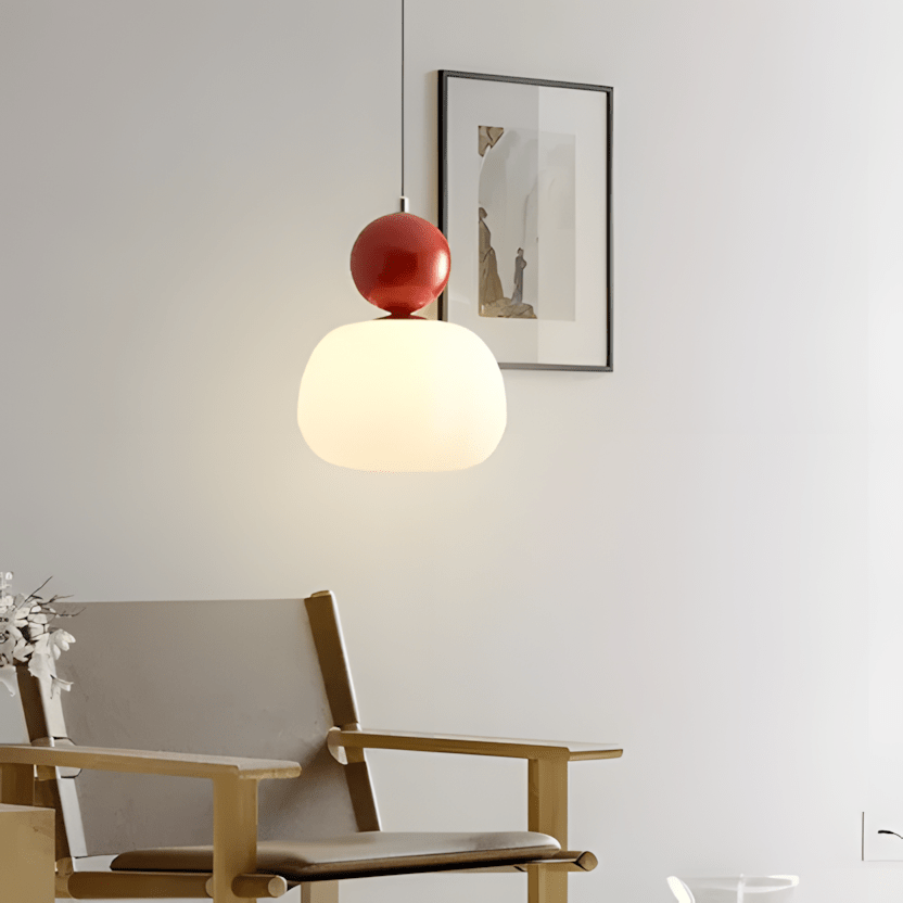 BauGlow – Lampada a Sospensione Stile Bauhaus in Vetro Opalino – lampada design da parete di Luximode