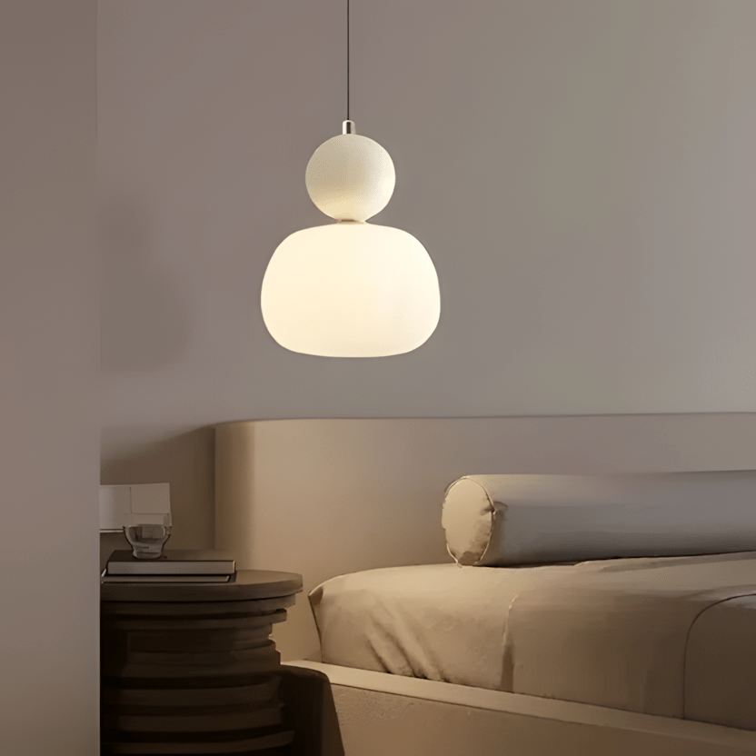 BauGlow beige accesa in camera da letto