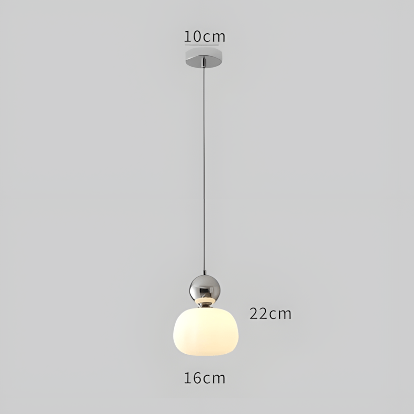 Misure della BauGlow: vetro 16 cm, altezza 22 cm, rosone 10 cm