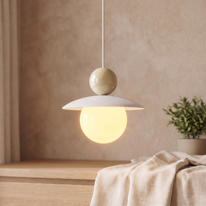Burano con sfera beige, luce bianco caldo