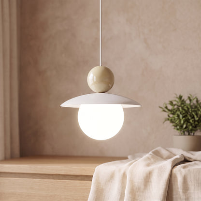 Burano con sfera beige, lampadina tricolore