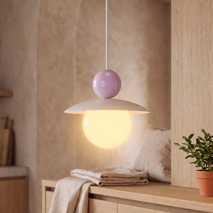 Burano con sfera lilla, luce bianco caldo