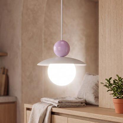 Burano con sfera lilla, lampadina tricolore