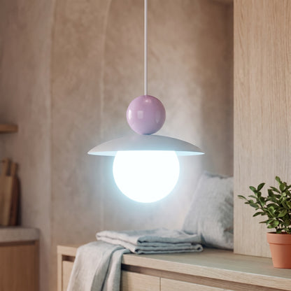 Burano con sfera lilla, luce bianco freddo