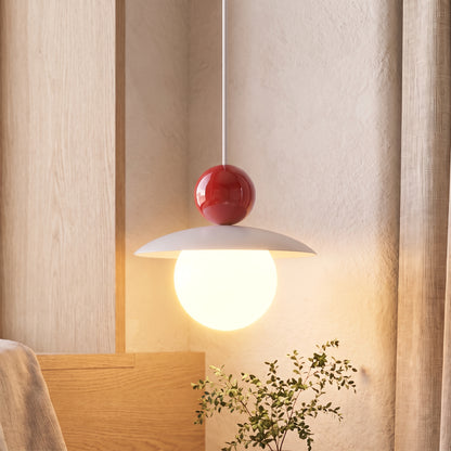 Burano con sfera rossa, luce bianco caldo