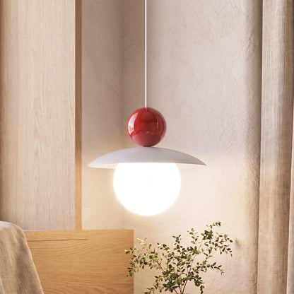 Burano con sfera rossa, lampadina tricolore