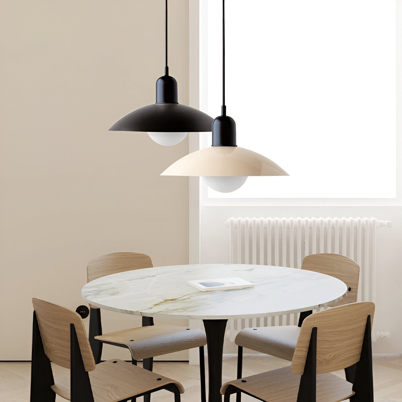 DomeLine Bauhaus - vista d'angolo della sospensione in finitura opaca | Luximode