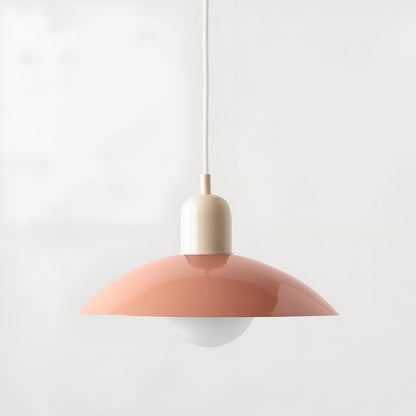 DomeLine Bauhaus - variante paralume rosa con coppa bianca - vista frontale | Luximode