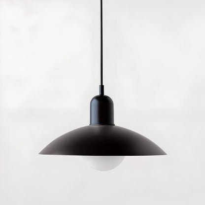 DomeLine Bauhaus - variante paralume nero con coppa nera - vista frontale | Luximode