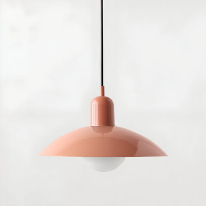 DomeLine Bauhaus - variante paralume rosa con coppa rosa - vista frontale | Luximode