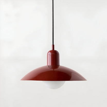 DomeLine Bauhaus - variante paralume rosso con coppa rossa - vista frontale | Luximode