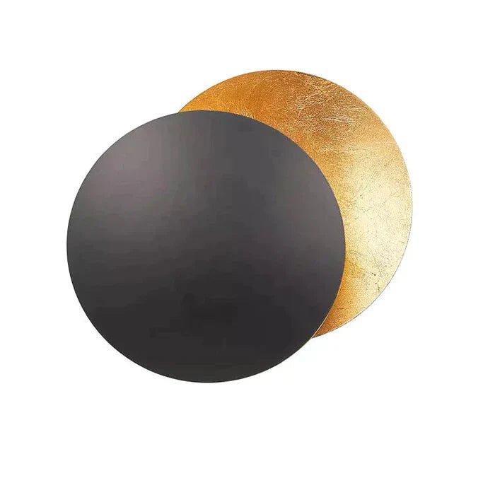 EclipseLamp – lampada da parete a eclissi, finitura nero e oro, di Luximode