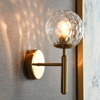 Lampada da parete GlassGem con sfera in vetro