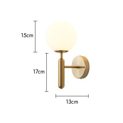 Lampada da parete GlassGem con sfera in vetro