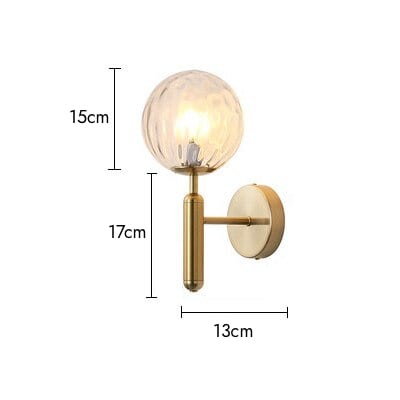 Lampada da parete GlassGem con sfera in vetro