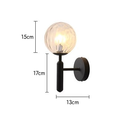 Lampada da parete GlassGem con sfera in vetro