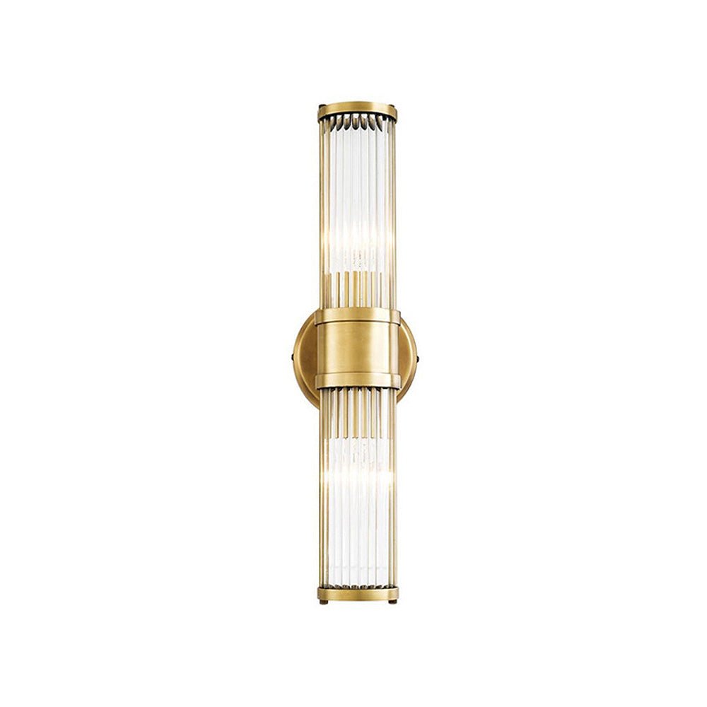 Lampada da parete GoldenRay dorata con dettagli in vetro