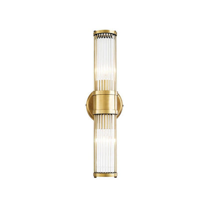 Lampada da parete GoldenRay dorata con dettagli in vetro