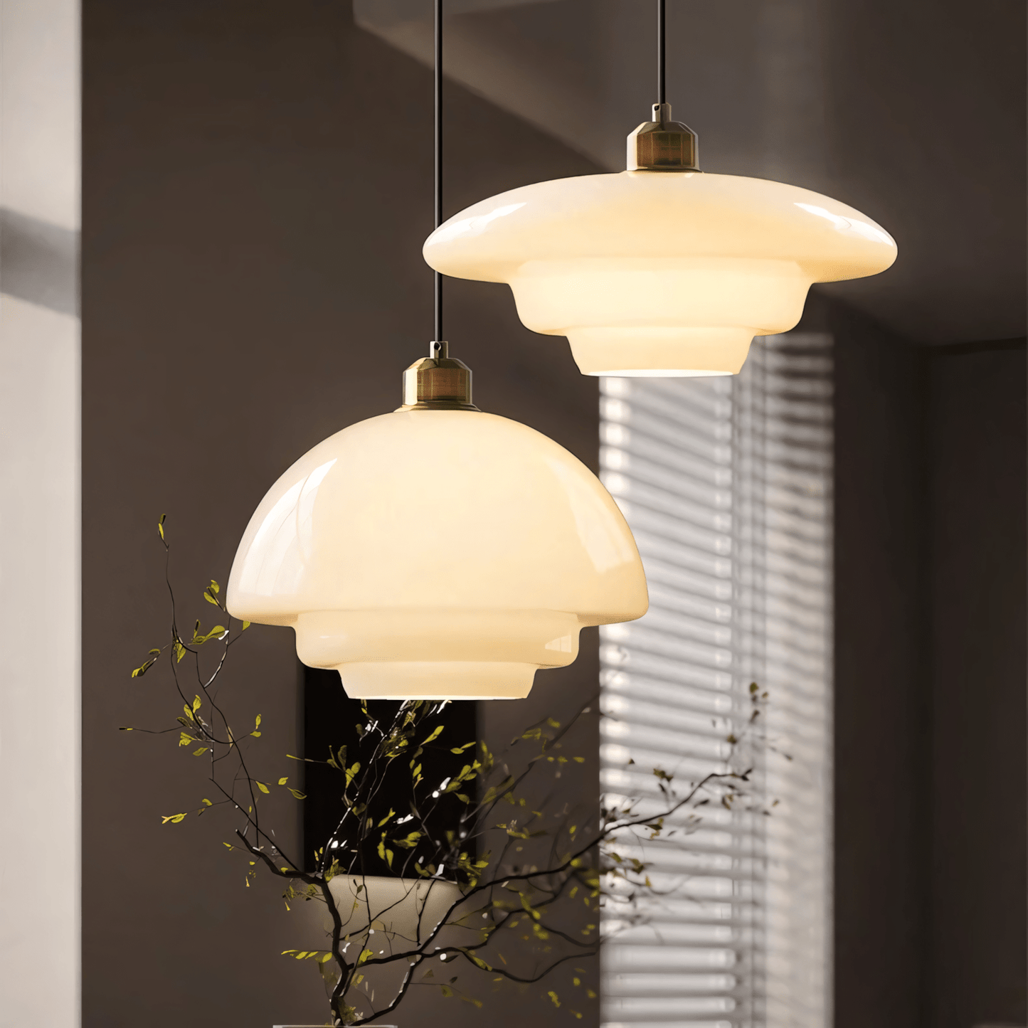 HannaPendant – lampada a sospensione in vetro in ambiente di Luximode