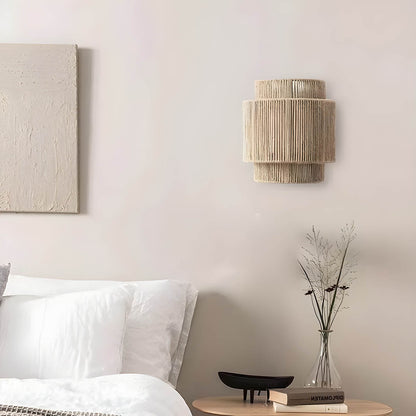 Lampada da parete giapponese HikariShade in fibre naturali
