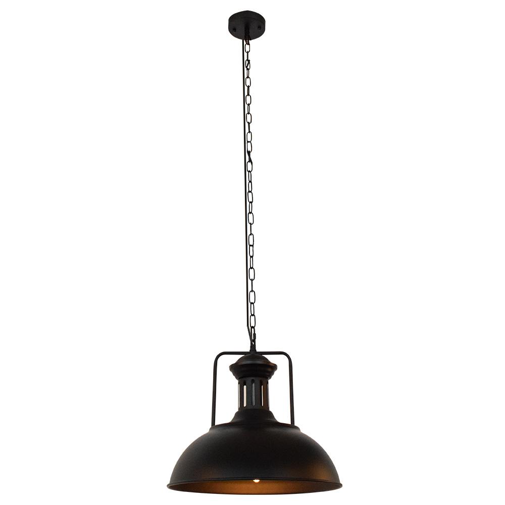 IndustrialFlair Vintage - particolare del rosone a soffitto in metallo nero | Luximode