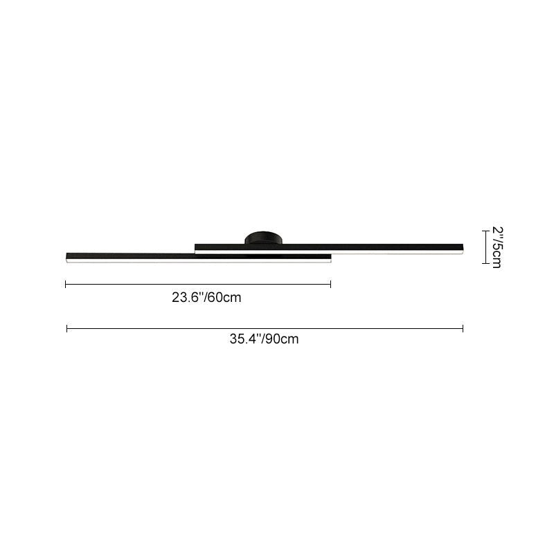 Schema con le misure della plafoniera LongStrip