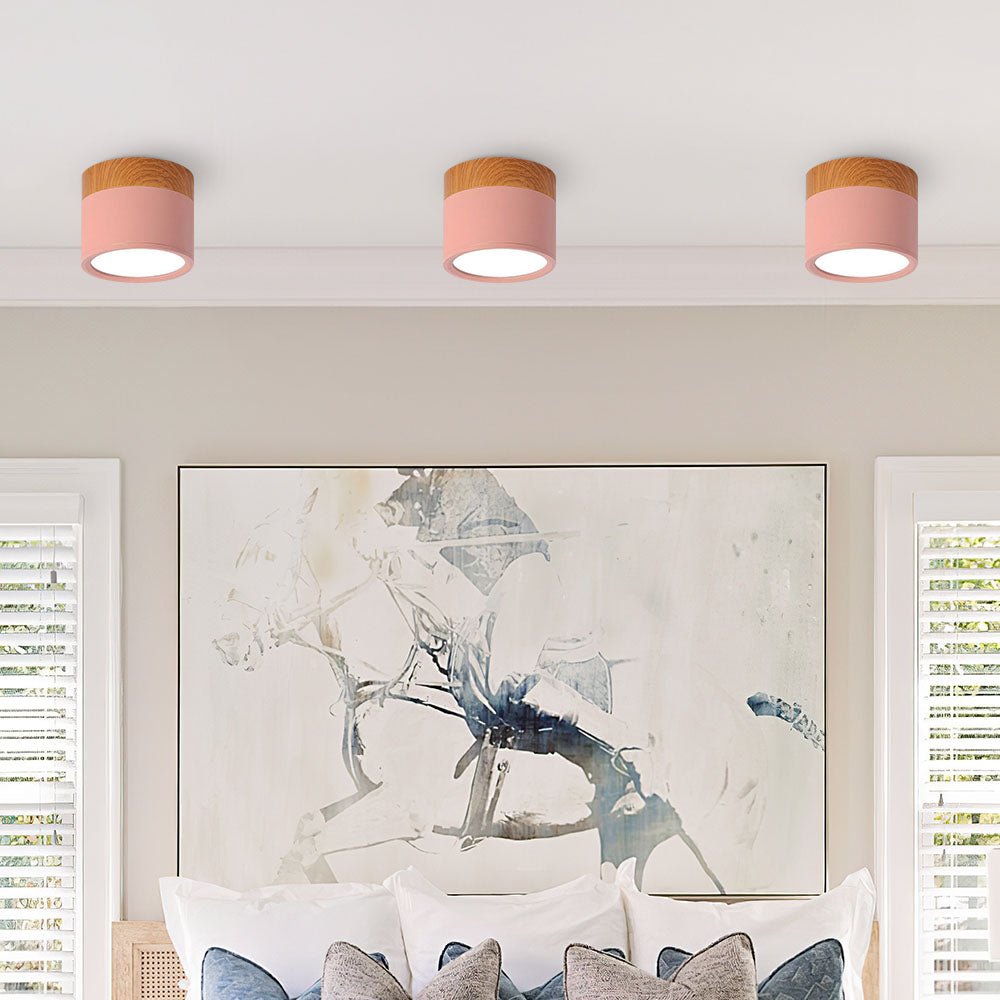 LumiFlush - plafoniera accesa con luce calda diffusa in ambiente | Luximode