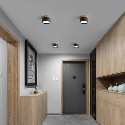 LumiFlush - finitura nera diametro 7 cm in vista frontale completa | Luximode
