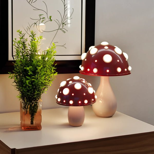 Luminara - Dettaglio del cappello del fungo luminoso da tavolo | Luximode