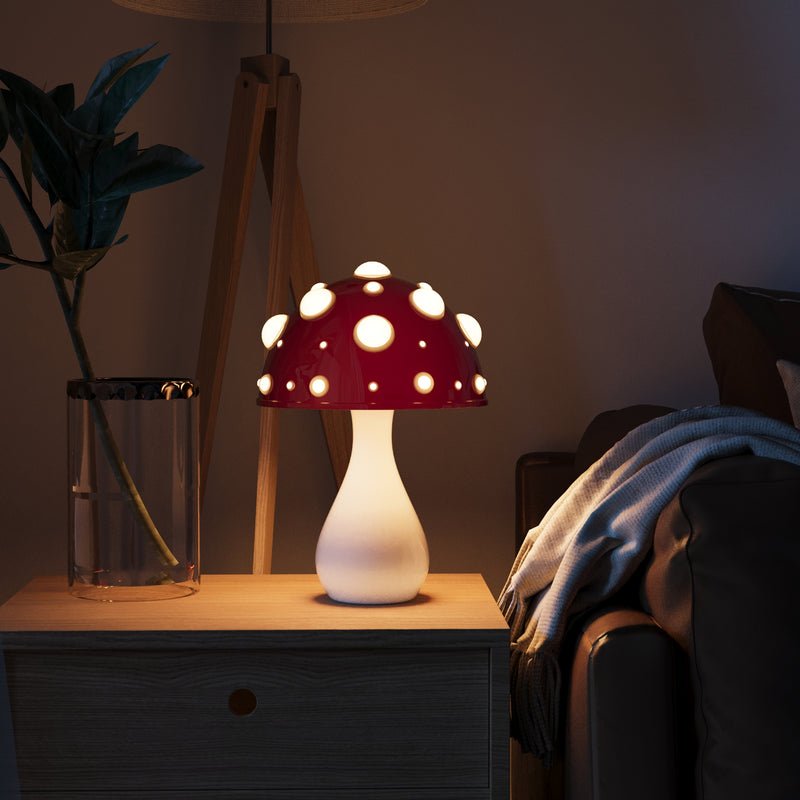 Luminara - Vista laterale della lampada fungo magica per scrivania | Luximode