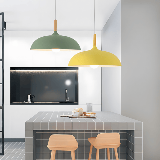 MacaronOak – lampada a sospensione nordica in legno di Luximode