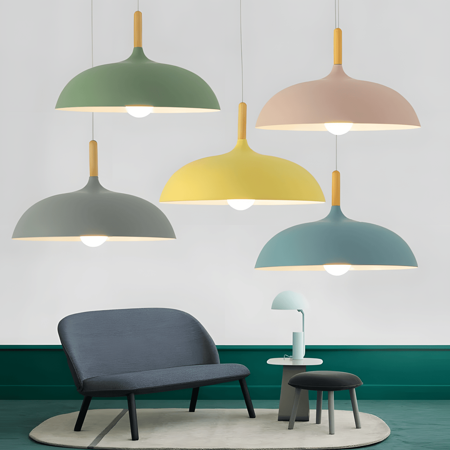 MacaronOak – lampada a sospensione nordica in legno di Luximode