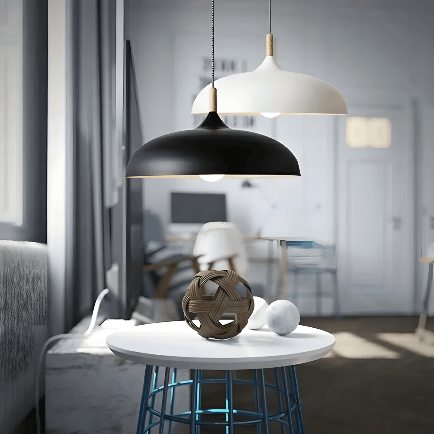 MacaronOak – lampada a sospensione nordica in legno di Luximode